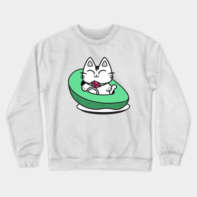 Avocato Kitty Crewneck Sweatshirt by plattercats